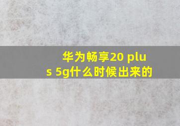 华为畅享20 plus 5g什么时候出来的